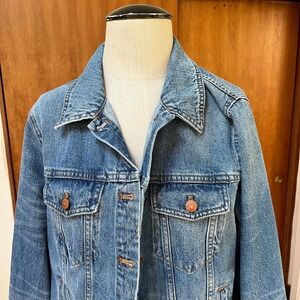 Madewell Classic Jean Jacket Womens XL Blue Denim Trucker Coat Med Wash Cotton